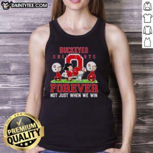 Awesome Peanuts Ohio State Buckeyes Forever tank top showcasing team spirit, perfect for fans celebrating every game.