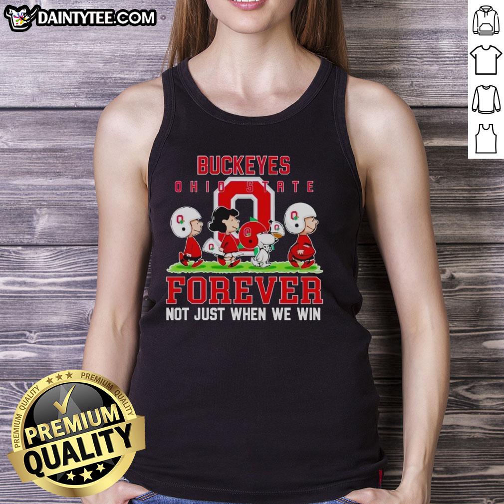 Awesome Peanuts Ohio State Buckeyes Forever tank top showcasing team spirit, perfect for fans celebrating every game.