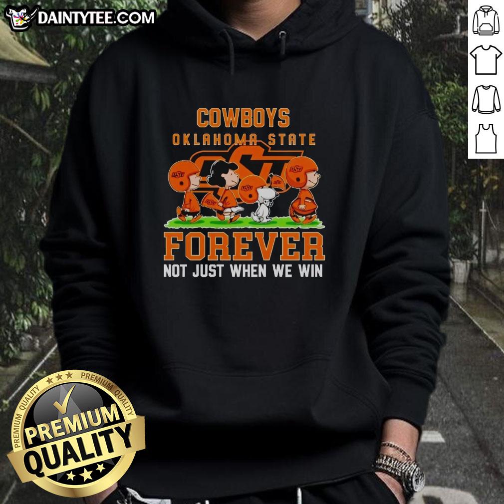 Awesome Peanuts Oklahoma State Cowboys Forever hoodie showcasing team spirit, perfect for fans celebrating every game.
