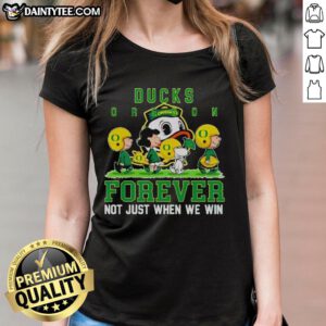 Awesome Peanuts Oregon Ducks Forever Ladies Tee showcasing team spirit, perfect for fans celebrating every game.