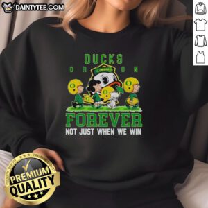 Alt Text: Awesome Peanuts Oregon Ducks Forever sweatshirt featuring vibrant design, perfect for fans celebrating every game.