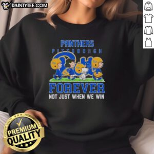Awesome Peanuts Pitt Panthers Forever sweatshirt in navy, showcasing team spirit for fans, not just for winning moments.