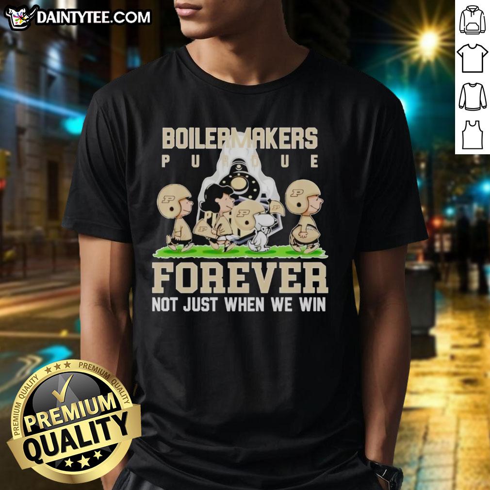 Awesome Peanuts Purdue Boilermakers Forever T-Shirt featuring a fun design for loyal fans, perfect for game day.