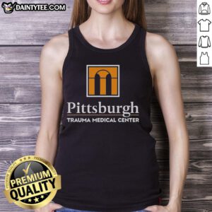 Stylish Awesome Pittsburgh Trauma Medical Center PTMC tank top displayed on a mannequin, perfect for casual wear.