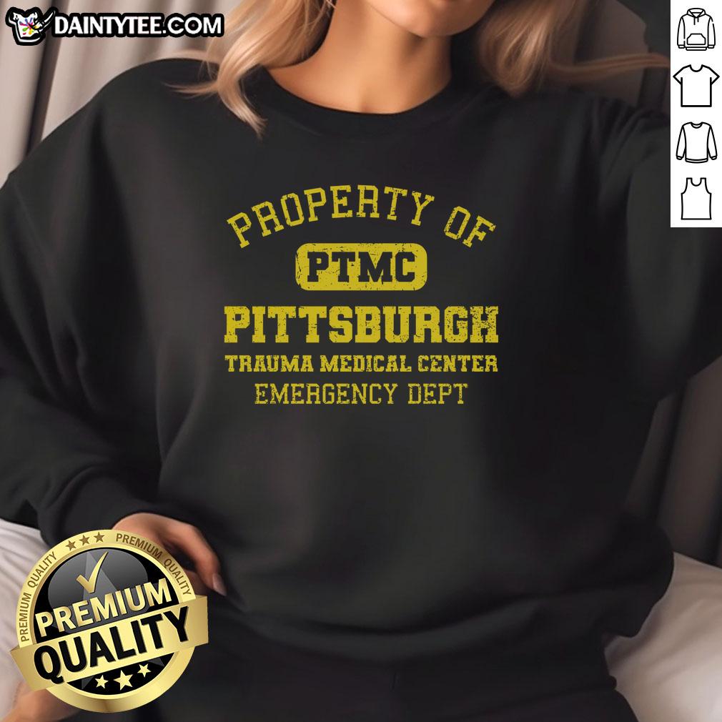 Alt Text: Awesome Pittsburgh Trauma Medical Center sweatshirt featuring a stylish design for fans and supporters.