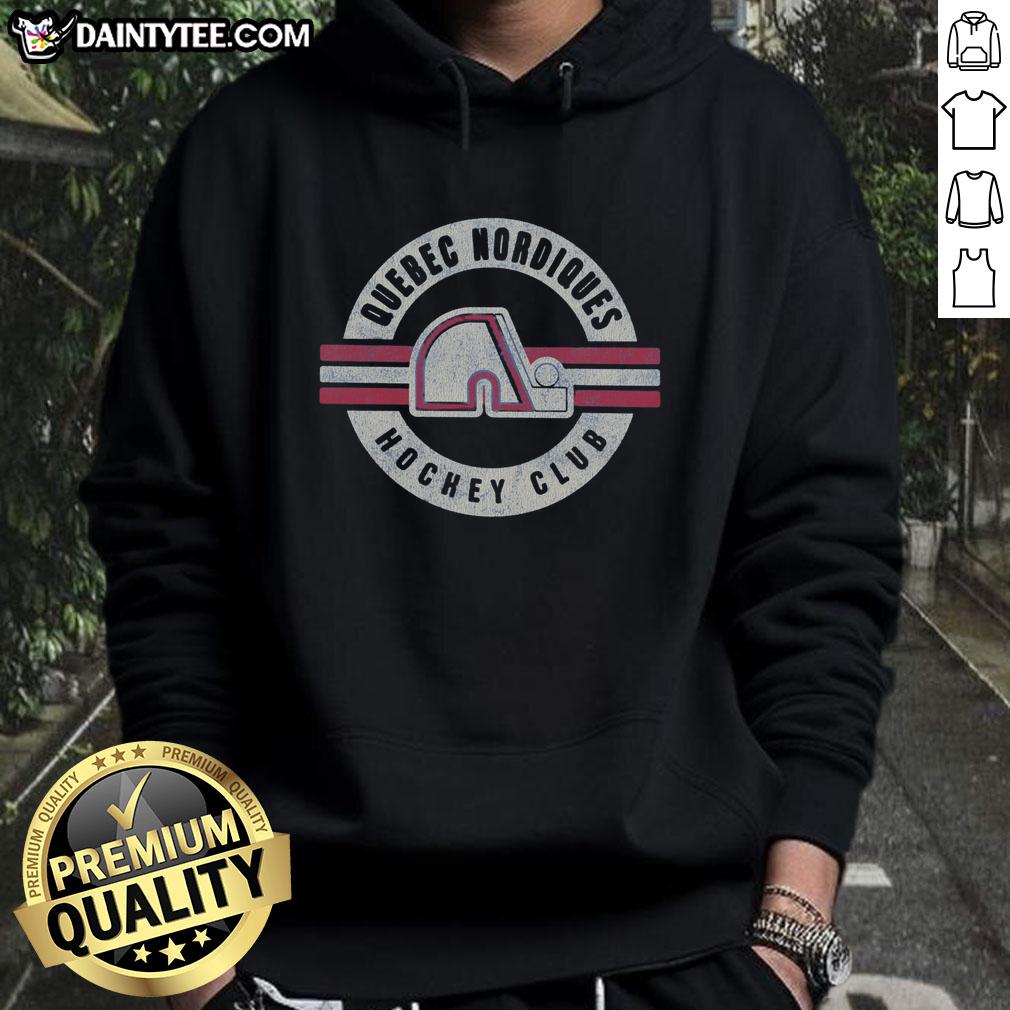 Awesome Quebec Nordiques vintage surround hoodie showcasing retro team logo and stylish design for hockey fans.
