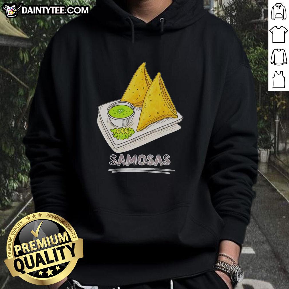 Awesome Samosa Lover hoodie featuring colorful samosas, perfect for Indian snack foodies and stylish food enthusiasts.