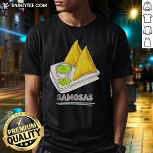 Awesome Samosa Lover T-Shirt featuring delicious Indian snack food samosas, perfect for foodies and snack enthusiasts.