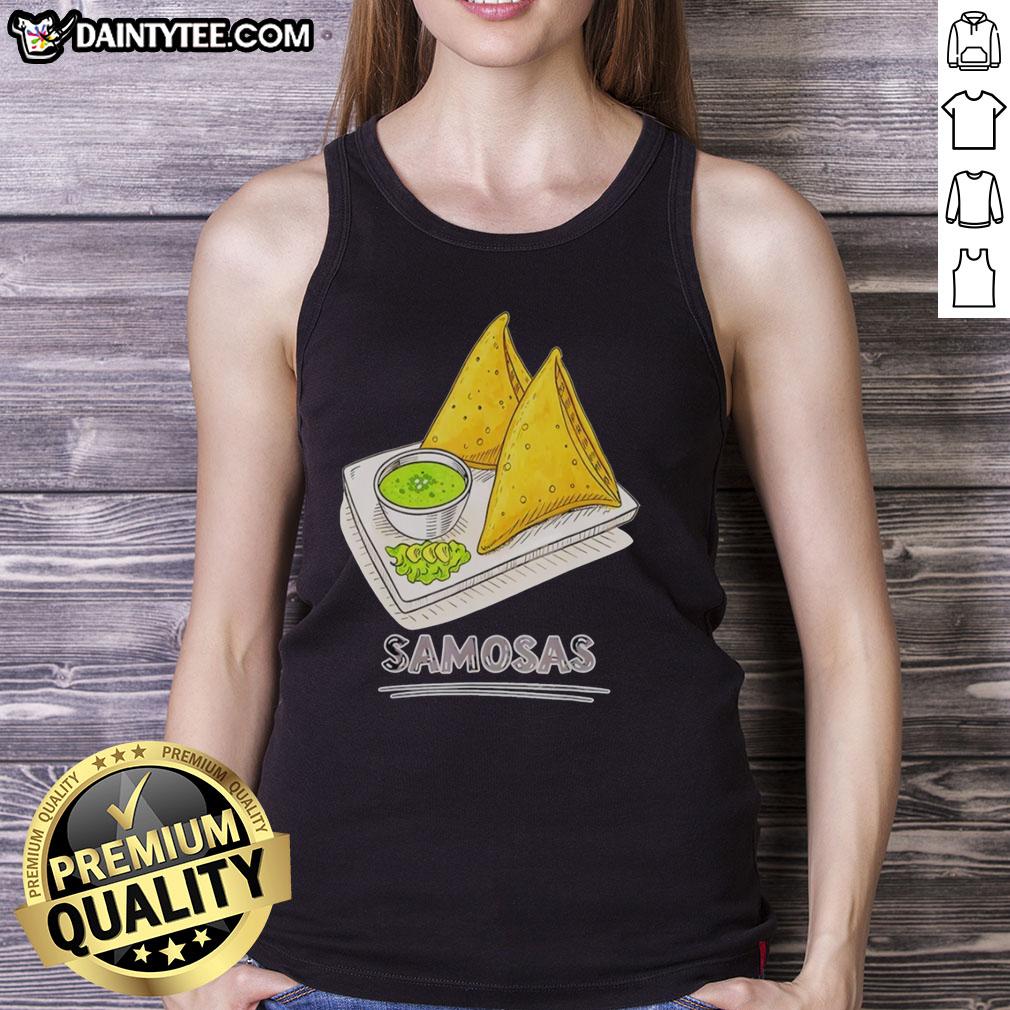 Awesome Samosa Lover tank top featuring delicious Indian snack food, perfect for foodies and samosa enthusiasts.