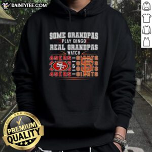 Awesome San Francisco 49ers and Giants hoodie featuring grandmas playing bingo, perfect for sports fans and nostalgia.