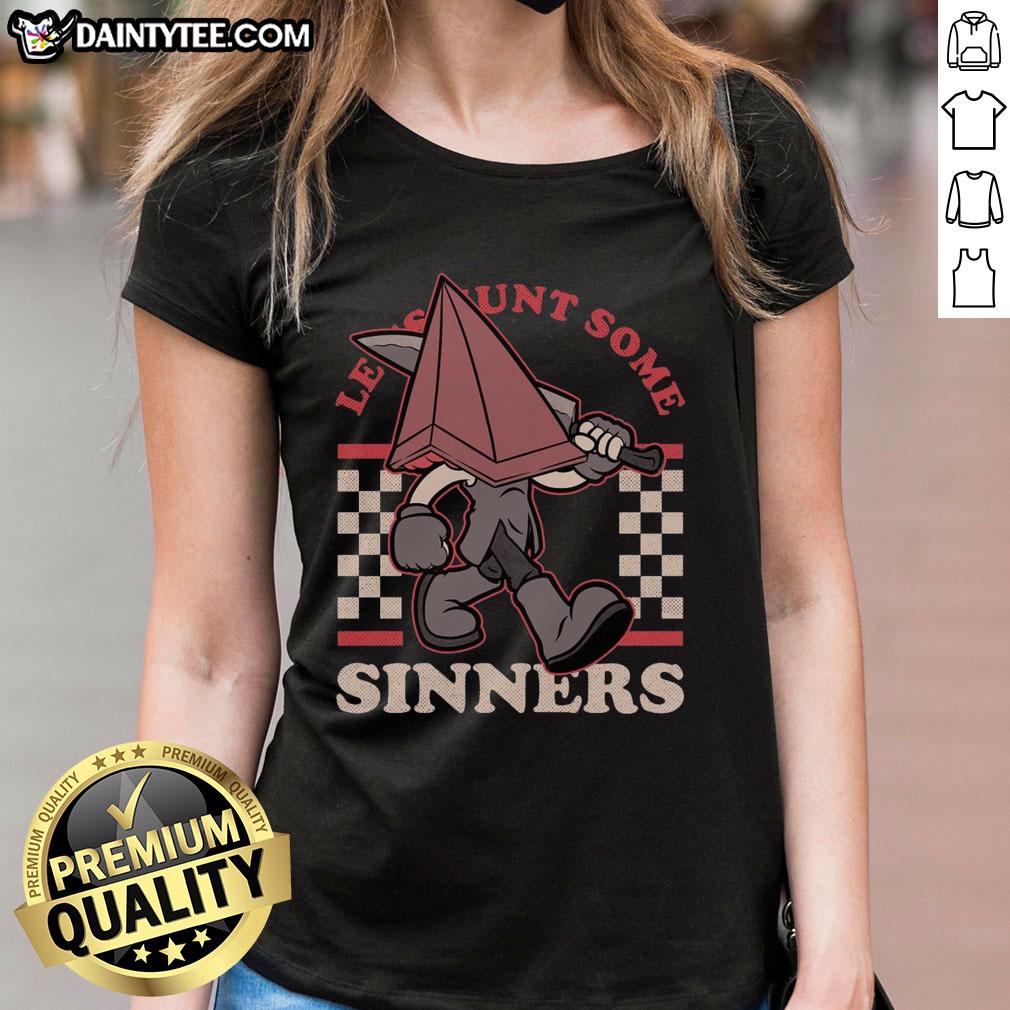 Awesome Silent Hill Pyramid graphic on a ladies tee, perfect for gamers and horror fans. Hunt some sinners in style!