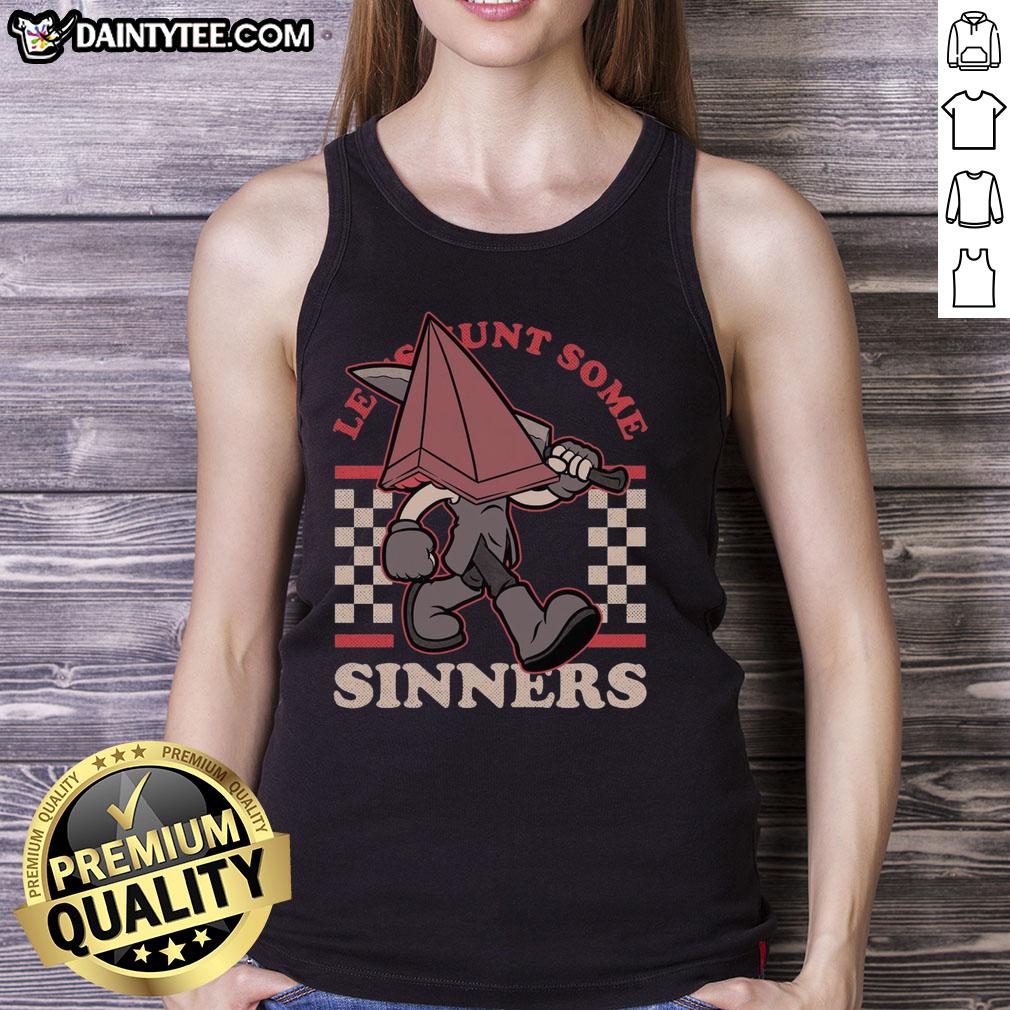 Awesome Silent Hill Pyramid graphic tank top design featuring a haunting aesthetic for gamers and horror fans.