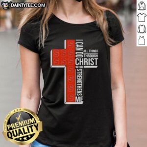 Alt Text: Awesome Syracuse Orange women's basketball tee featuring 'I Can Do All Things Through Christ Who Strengthens Me' design.