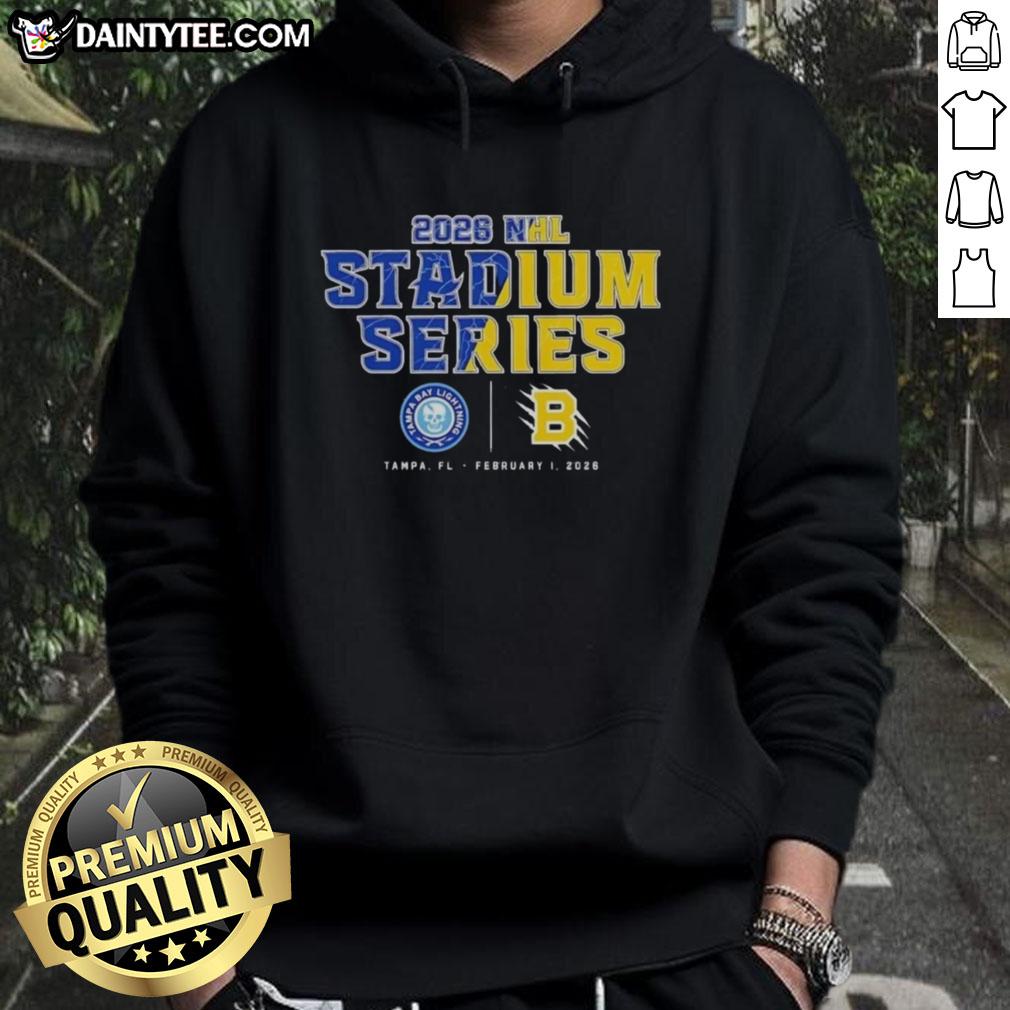 Awesome Tampa Bay Lightning 2026 Stadium Series Match-Up Hoodie featuring team colors and logo, perfect for fans.