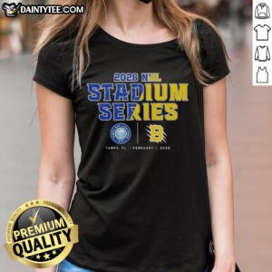Alt Text: Awesome Tampa Bay Lightning 2026 Stadium Series Match-Up Ladies Tee, featuring vibrant team colors and stylish design.