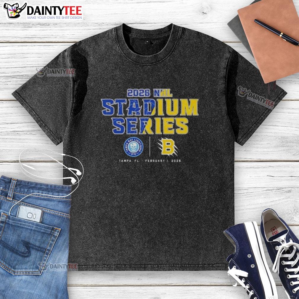 Awesome Tampa Bay Lightning 2026 Stadium Series match-up washed t-shirt showcasing team pride and vibrant design.