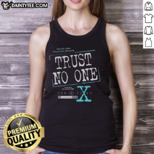 Awesome Trust No One tank top featuring Unsolved Cases and Unexplained Phenomena from The X-Files.