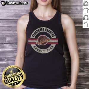 Vintage Vancouver Canucks surround tank top featuring classic logo and design, perfect for hockey fans and casual wear.