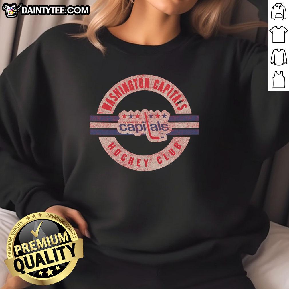 Vintage Washington Capitals sweatshirt featuring a unique surround design, perfect for fans and casual wear.