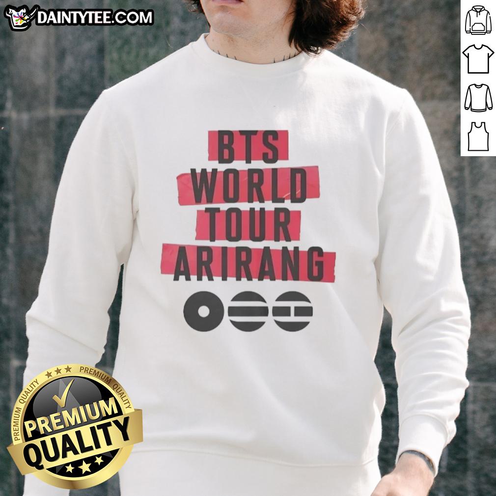 Alt Text: Cute BTS World Tour Arirang 2026 Sweatshirt featuring vibrant colors and stylish design perfect for fans.