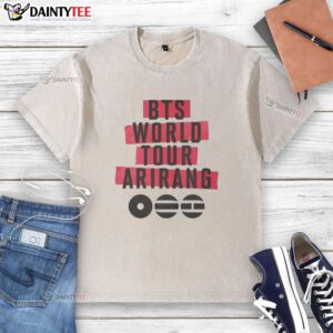 Cute BTS World Tour Arirang 2026 washed t-shirt featuring vibrant graphics and a comfortable fit for fans.