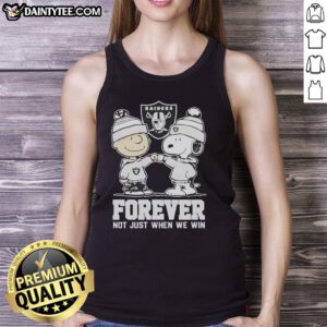 Alt Text: Cute Peanut Snoopy and Charlie Brown on a tank top for Las Vegas Raiders fans, celebrating loyalty beyond wins.