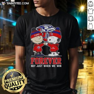 Cute Peanut Snoopy Charlie Brown T-shirt with Liberty Flames design, celebrating team spirit and loyalty.
