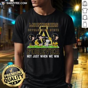 Alt Text: Cute Peanuts Appalachian State Mountaineers Forever T-Shirt, showcasing team spirit beyond just winning games.