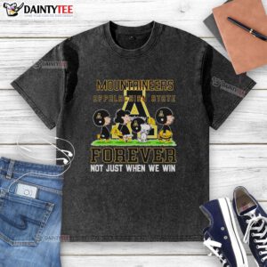Alt Text: Cute Peanuts Appalachian State Mountaineers Forever T-Shirt showcasing team spirit, perfect for fans year-round.