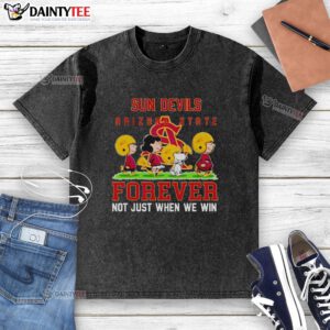 Cute Peanuts Arizona State Sun Devils Forever t-shirt, perfect for showing team spirit any time, not just during wins.