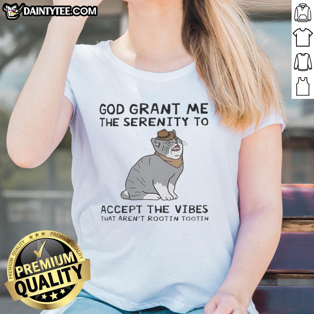Funny God Grant Me The Serenity Tee featuring cat ladies and playful vibes for a quirky and humorous style.