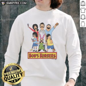 Cozy Good Bobs Burgers sweatshirt featuring vibrant graphics, perfect for fans of the popular animated series.