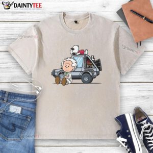 Good Brown to the Future washed t-shirt featuring a retro design, perfect for casual wear and vintage style enthusiasts.