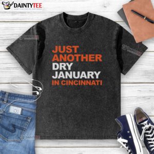 Alt Text: Cincinnati Bengals football washed t-shirt for a stylish look during dry January in Cincinnati.