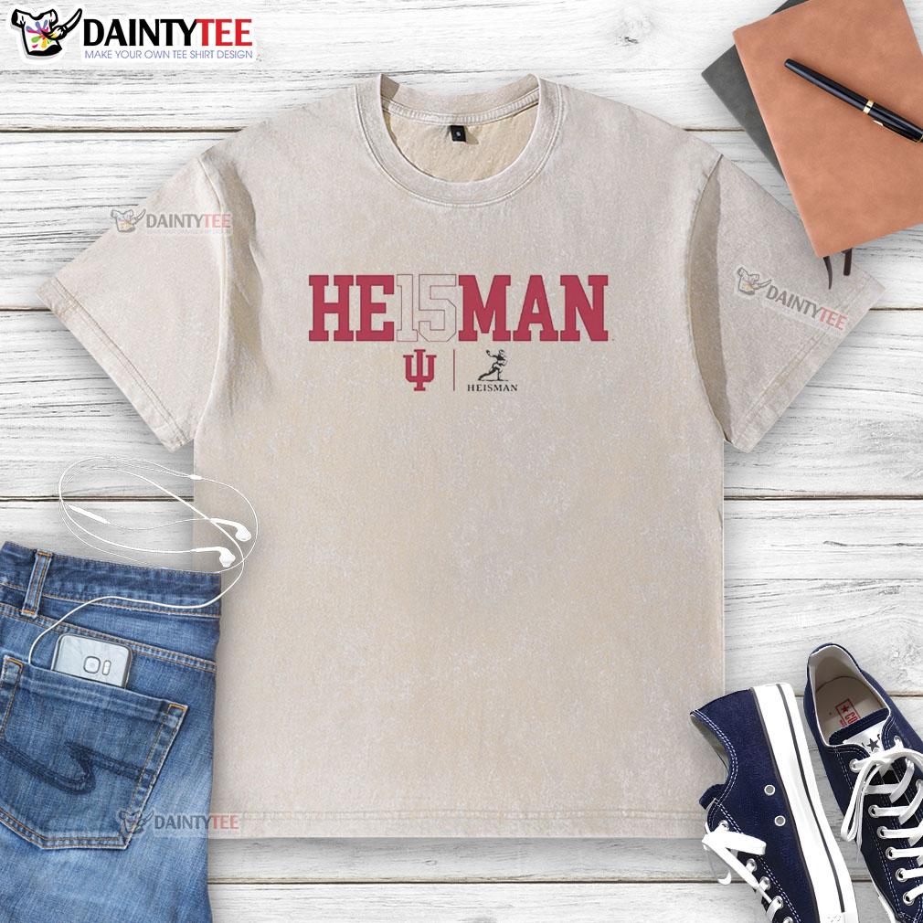 Alt Text: Good Fernando Mendoza Indiana Hoosiers unisex 2025 Heisman Trophy winner washed t-shirt in vibrant colors.