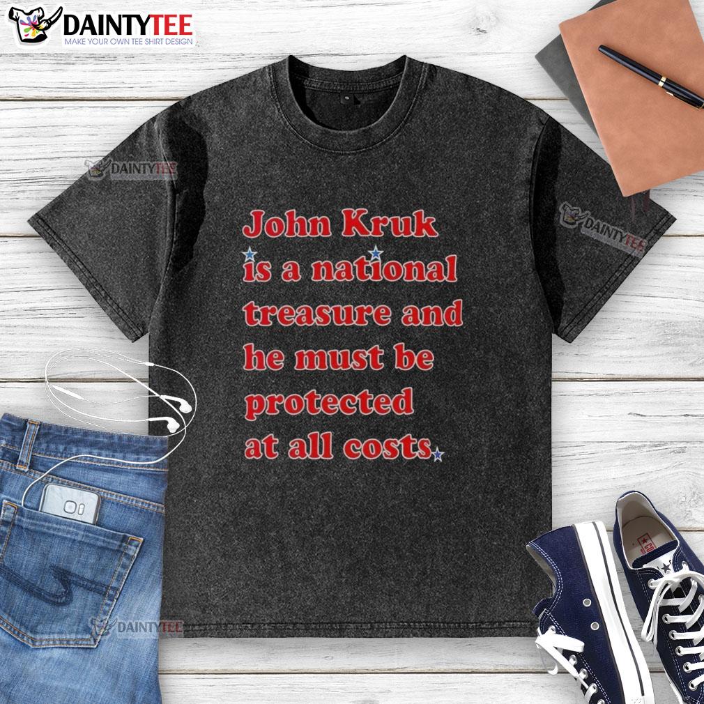 Good John Kruk is a national treasure washed t-shirt featuring a vintage-style design celebrating the baseball legend.
