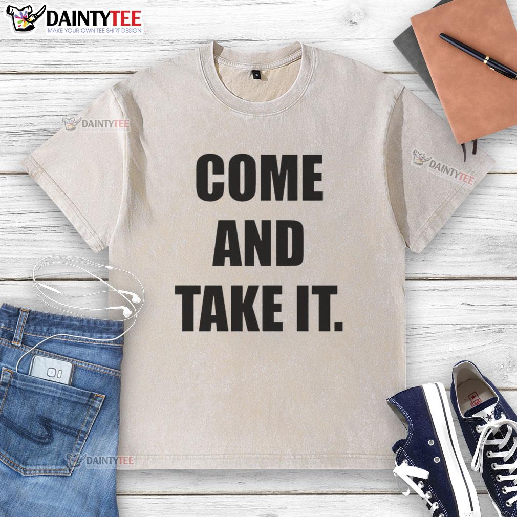 Kiernan Shipka wearing the Good Kiernan Shipka Come and Take It washed t-shirt, showcasing a stylish casual look.