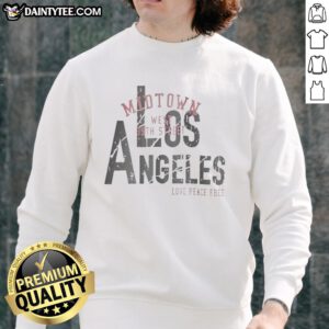 Good Los Angeles Love Peace Free Sweatshirt featuring vibrant design and cozy fit, perfect for casual wear.