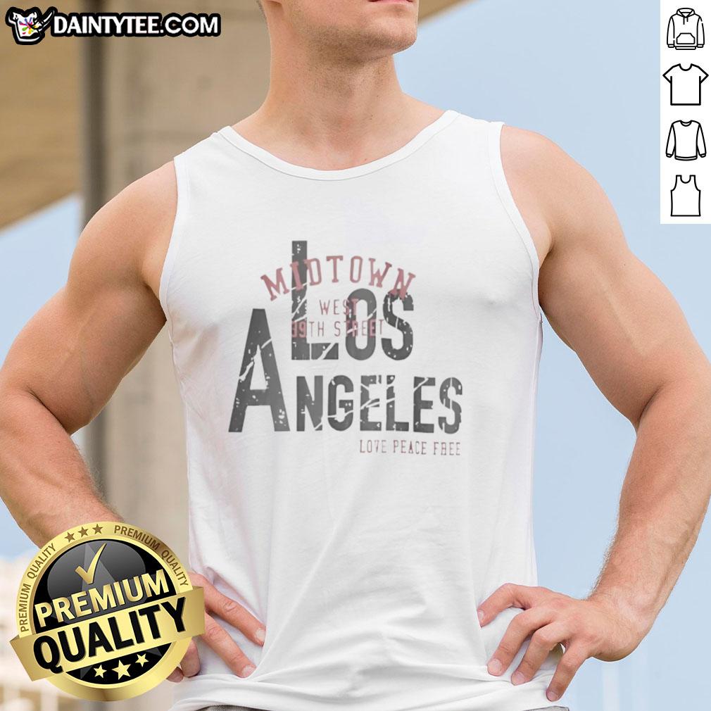 Alt Text: Good Los Angeles Love Peace Free Tank Top in vibrant colors, perfect for casual summer wear or beach outings.