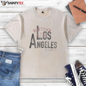 Good Los Angeles Love Peace Free washed t-shirt featuring a stylish design perfect for casual wear.