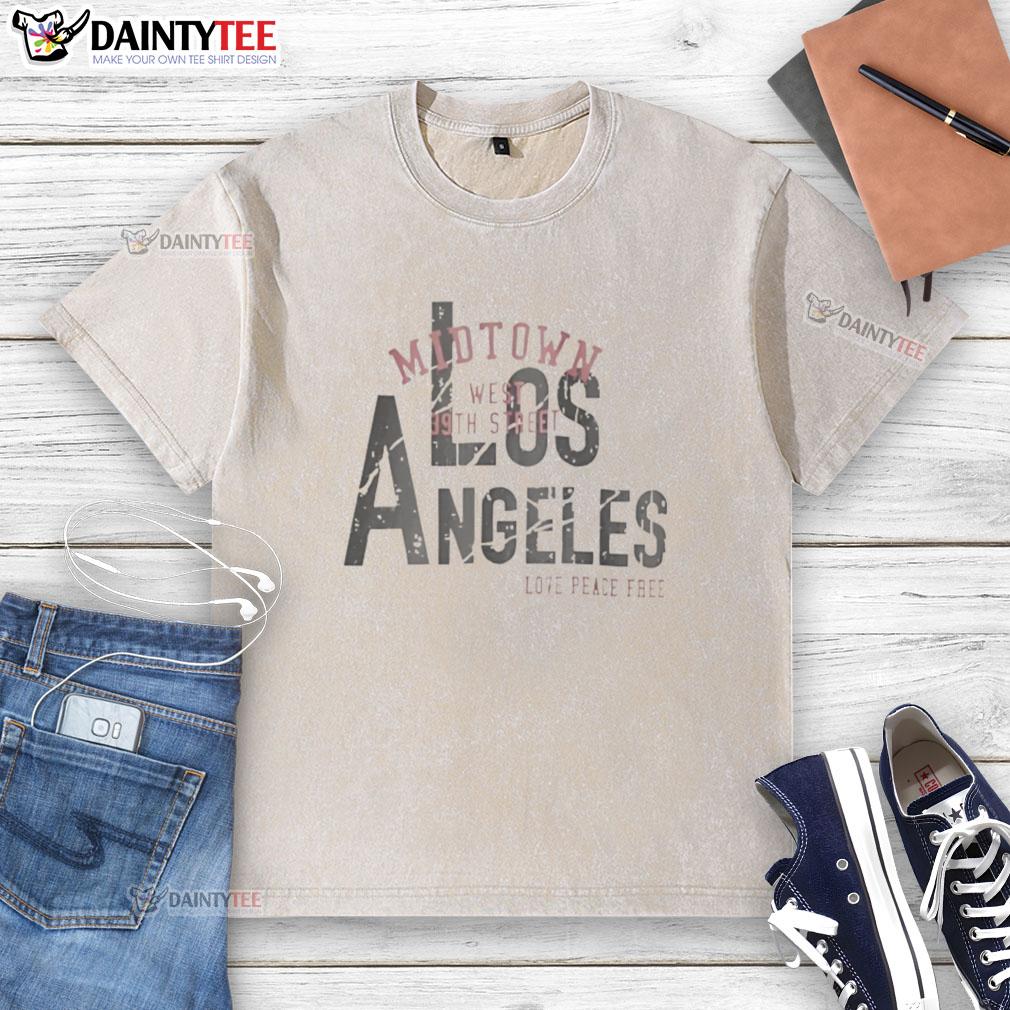 Good Los Angeles Love Peace Free washed t-shirt featuring a stylish design perfect for casual wear.