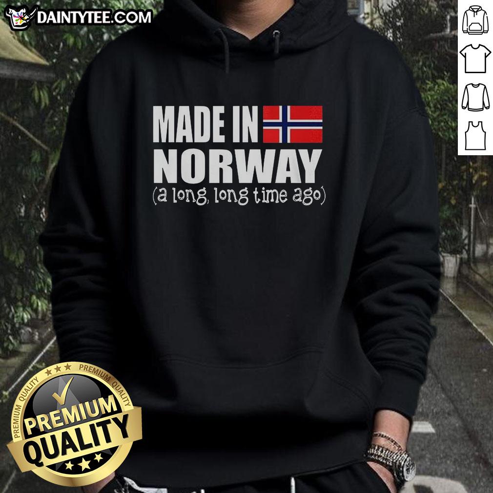 Good Made In Norway Long Time Ago Flag Hoodie showcasing vibrant national colors and unique design.