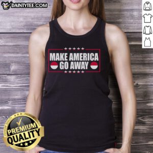 Greenland tank top featuring 'Good Make America Go Away' slogan for MAGA supporters, perfect for casual wear.