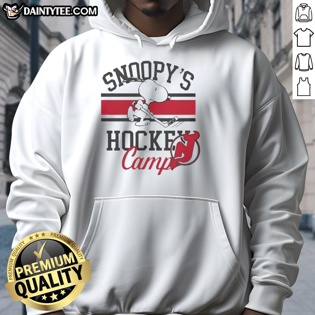 Alt Text: Good New Jersey Devils Snoopy's Hockey Camps 2026 hoodie featuring vibrant team colors and a stylish design.