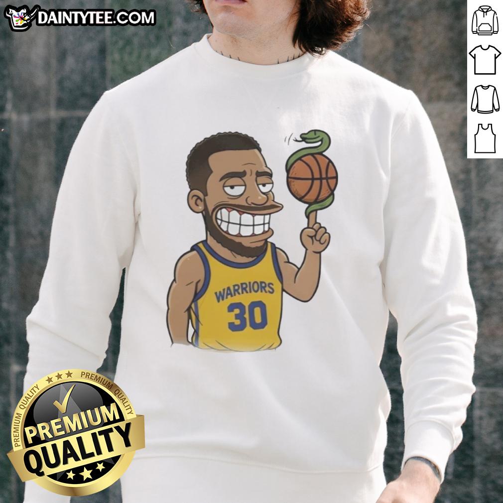 Cartoon sweatshirt featuring Steph Curry with a snake and basketball design, perfect for fans of Good Steph Curry.