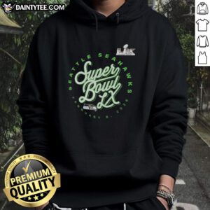 Alt Text: Stylish Good Super Bowl LX Seattle Seahawks 2025 NFC logo hoodie for football fans, perfect for game day outfits.