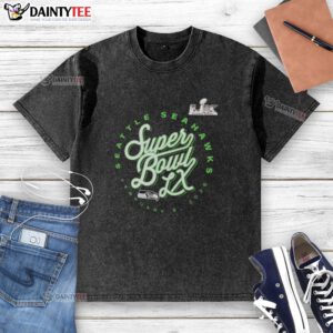 Good Super Bowl LX Seattle Seahawks 2025 NFC logo washed t-shirt featuring a vintage design and comfortable fit.