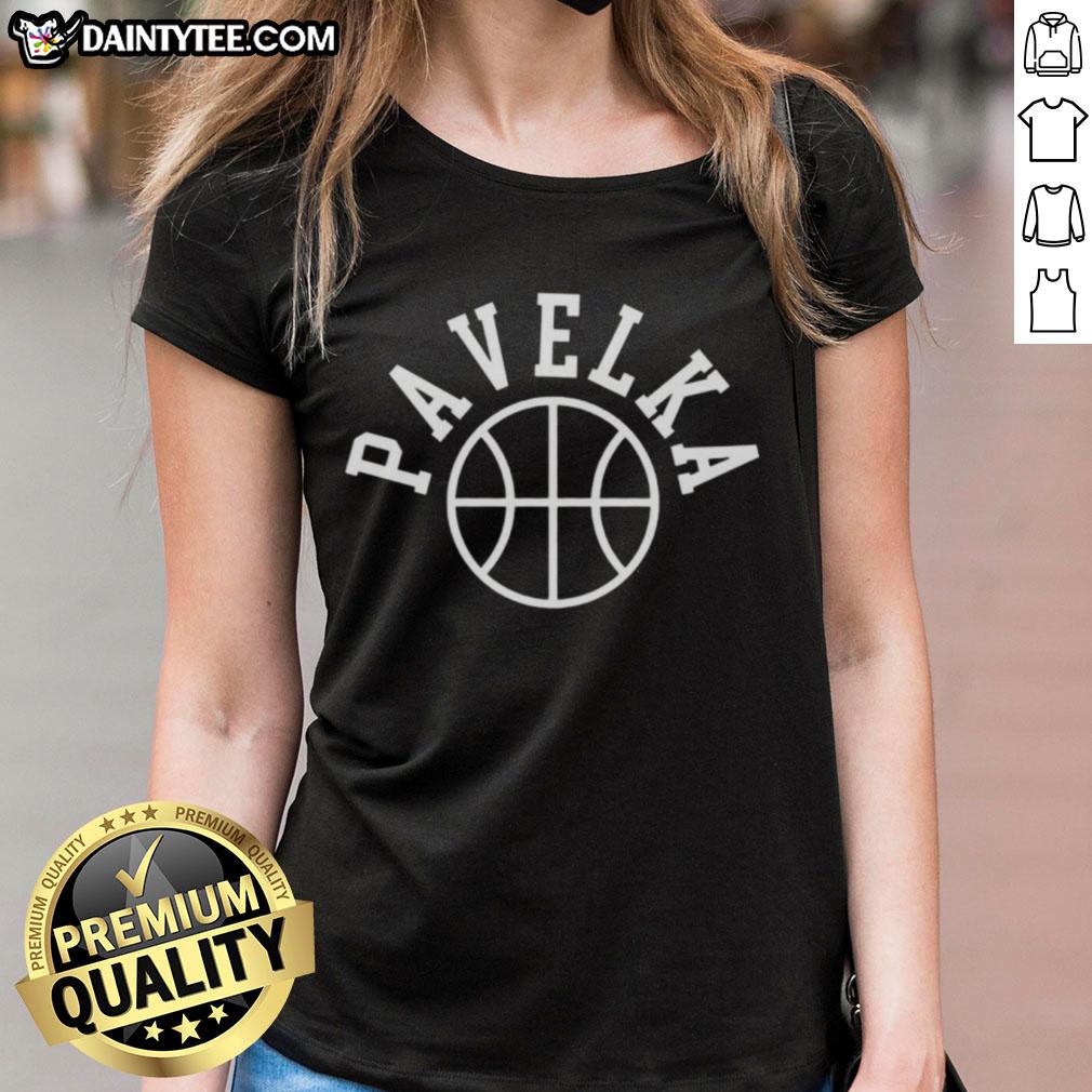 Alt Text: Good Tomas Pavelka basketball player wearing a ladies tee, showcasing sporty style and athleticism on the court.