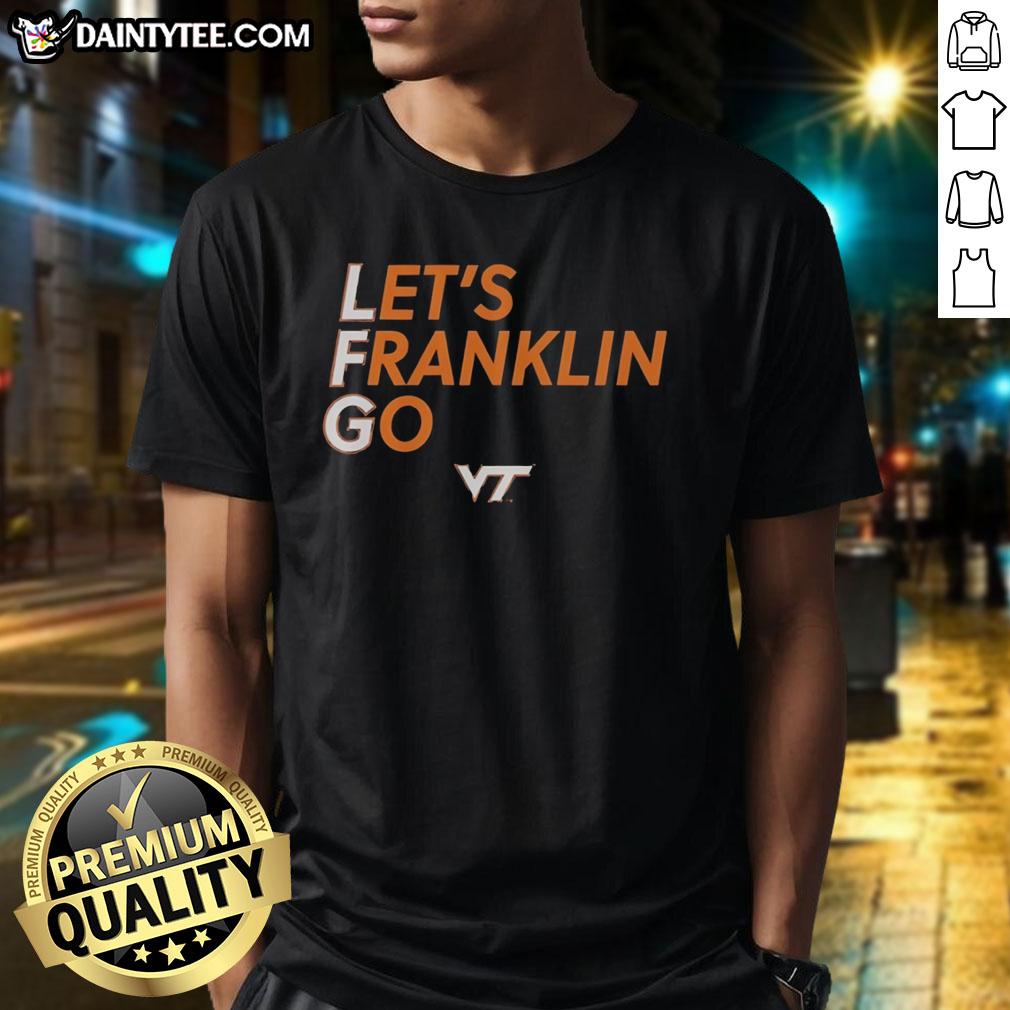 Virginia Tech Hokies LFG Let's Franklin Go T-Shirt featuring bold team colors and logo, perfect for game day attire.