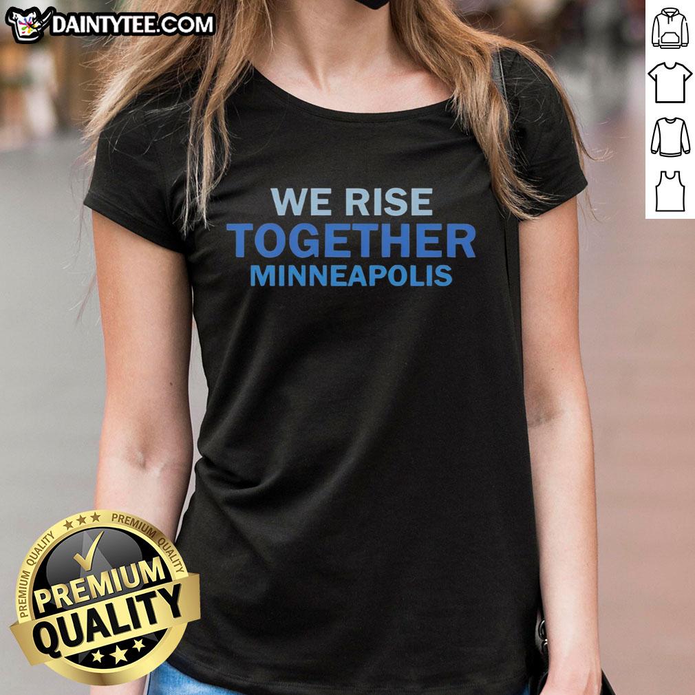 Good We Rise Together Minneapolis Ladies Tee showcasing a stylish design for women's empowerment and community spirit.